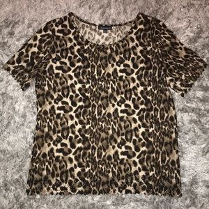 LAZER CUT LEOPARD PRINT SHIRT